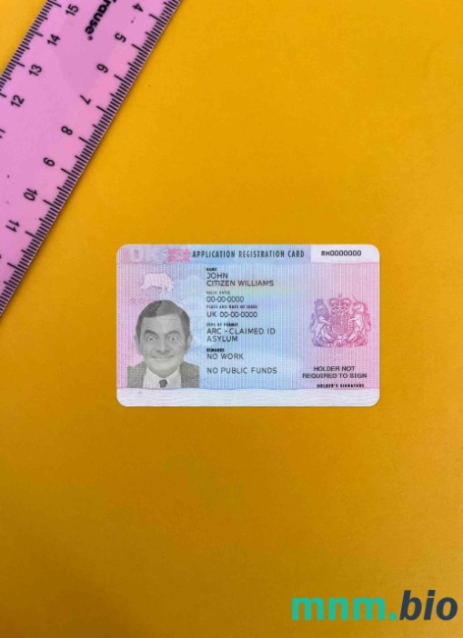 Wielka Brytania karta rejestracji wniosku – wygląd fotograficzny, wygląd skanu i zdjęcie, 2 w 1